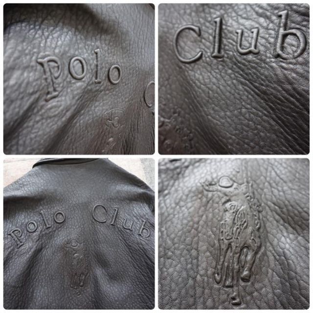 Polo Club(ポロクラブ)のPOLO CLUB ポロクラブ　ファー付き　レザージャケット　L　ブラック メンズのジャケット/アウター(レザージャケット)の商品写真