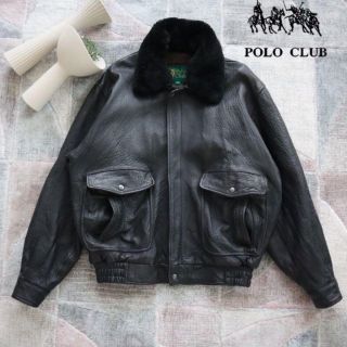 ポロクラブ(Polo Club)のPOLO CLUB ポロクラブ　ファー付き　レザージャケット　L　ブラック(レザージャケット)