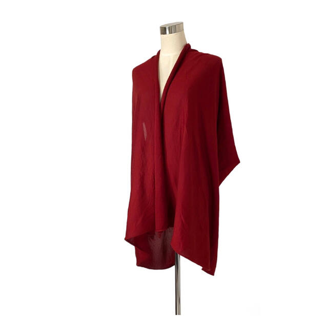 《ご成約》NYコレクション 定価16万 深紅シルキーカシミアふんわり羽織り