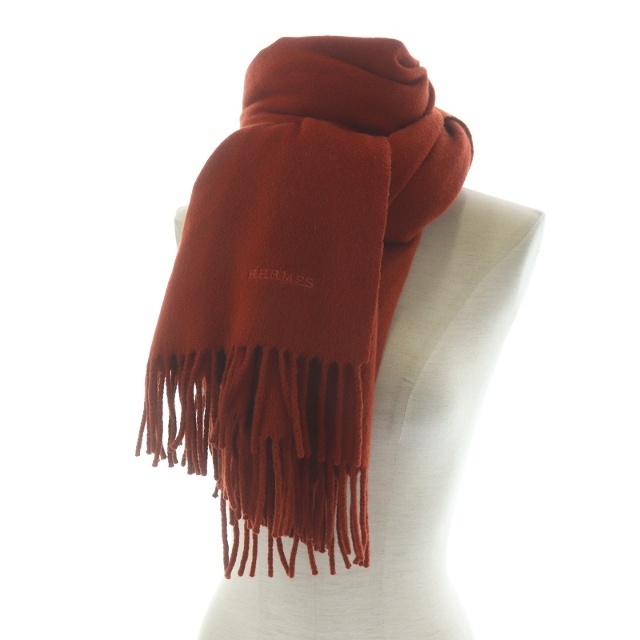 売れ筋新商品 12B422/エルメス/カシミヤマフラー/ワインレッド/ロゴ