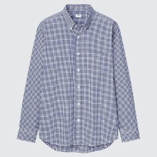 ユニクロ(UNIQLO)のユニクロ　エクストラファインコットンブロードチェックシャツ　長袖　Ｍ　⭐新品⭐(シャツ)