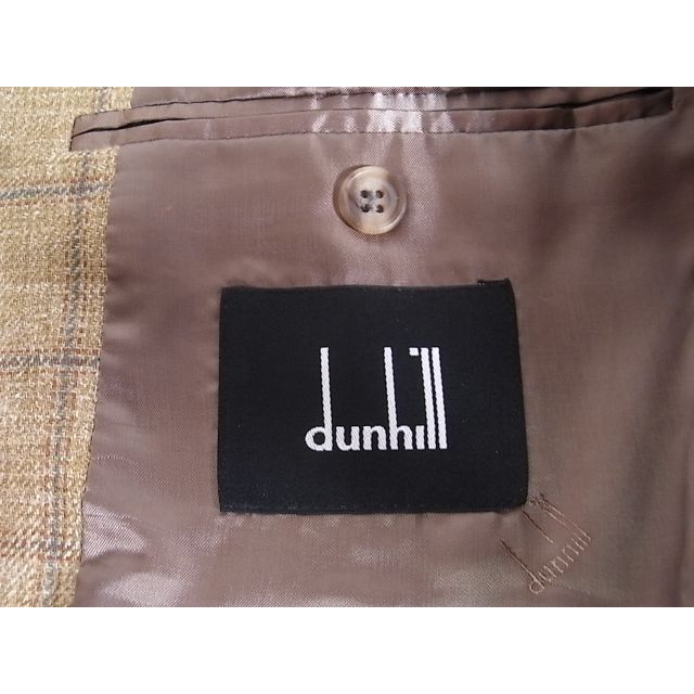 Dunhill(ダンヒル)のsize50☆美品☆ダンヒル シルクリネン製３釦ジャケット ブラウン系チェック メンズのジャケット/アウター(テーラードジャケット)の商品写真