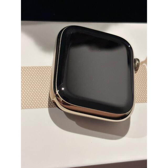 Apple Watch 45mm ステンレス ゴールド ミラネーゼループアップルウォッチ7