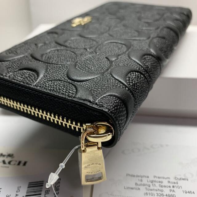 COACH(コーチ)の【新品未使用】コーチCOACH エンボスド シグネチャーレザー 長財布 ブラック レディースのファッション小物(財布)の商品写真