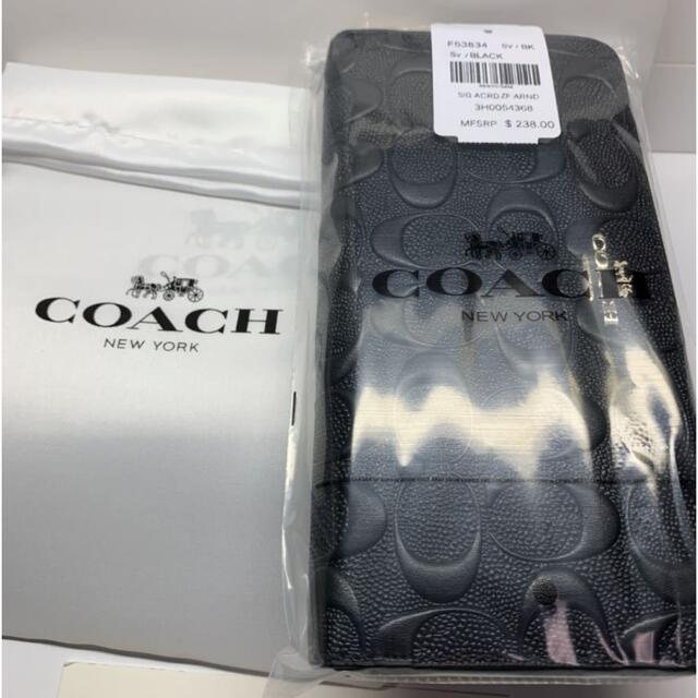 COACH(コーチ)の【新品未使用】コーチCOACH エンボスド シグネチャーレザー 長財布 ブラック レディースのファッション小物(財布)の商品写真