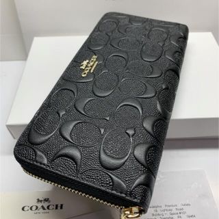 コーチ(COACH)の【新品未使用】コーチCOACH エンボスド シグネチャーレザー 長財布 ブラック(財布)