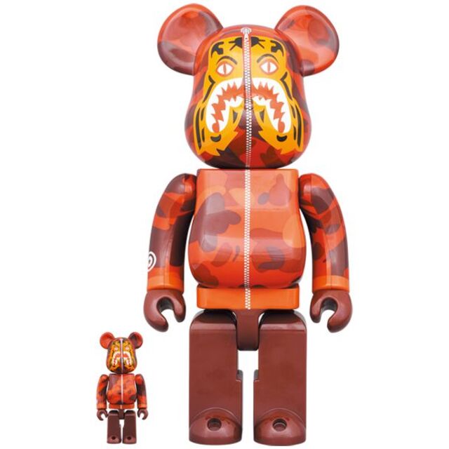 A BATHING APE(アベイシングエイプ)のBAPE BE@RBRICK CAMO TIGER 100&400％ RED① エンタメ/ホビーのフィギュア(その他)の商品写真