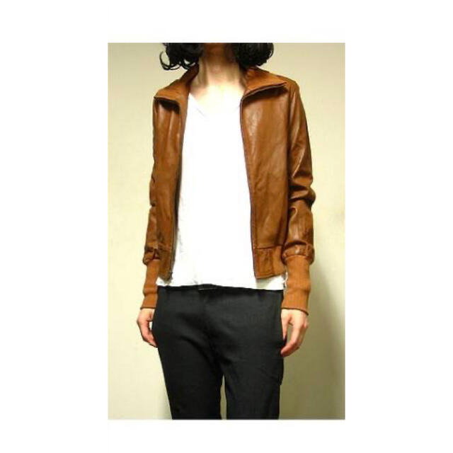 超レア☆ OLD GAP Lamb Leather Jacket size S UNTITLED ラムレザー ノーカラー レザー ジャケット L ベージュ