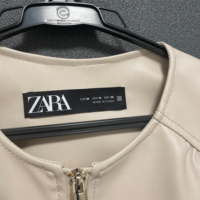 新品未使用　ZARA フェイクレザージャケット　ベージュ