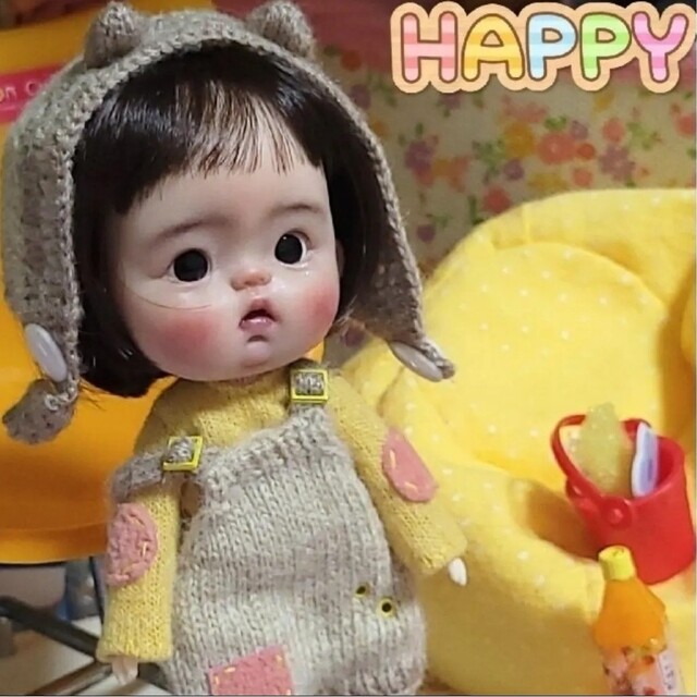 オビツ11 ob11 おメメ動きます ヘッド&ウイッグ&洋服(3枚目) 創作人形