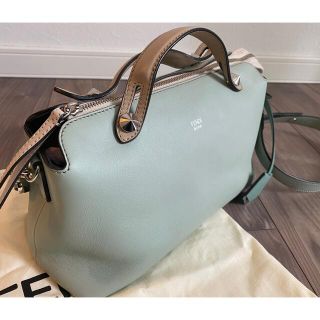 使用少 【シミ有】FENDI フェンディ バイザウェイ バッグ ミントカラー