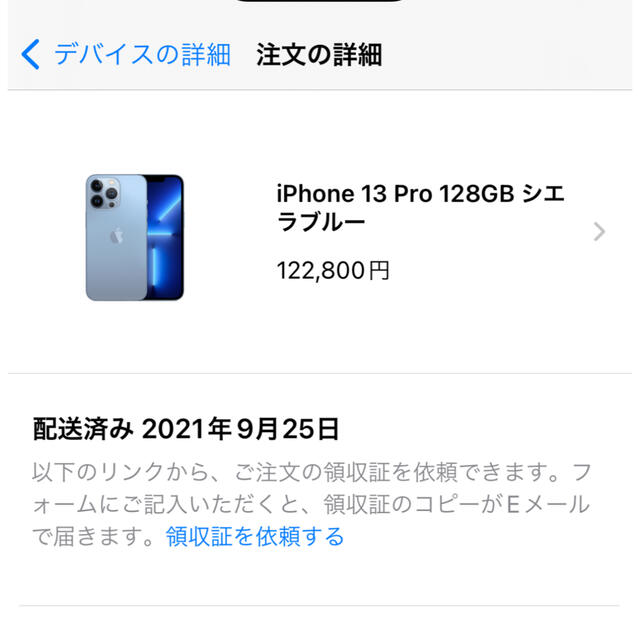 iPhone13 Pro 128GB シエラブルー simフリー 3