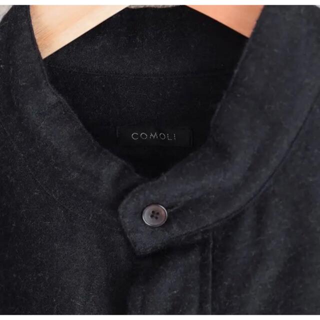 COMOLI(コモリ)のCOMOLI ウールシルクプルオーバーシャツ　ネイビー 3 メンズのトップス(シャツ)の商品写真