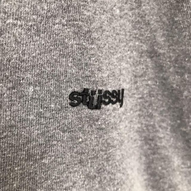 Old Stussy】90s前期刺繍マイクロロゴTシャツLグレーステューシー