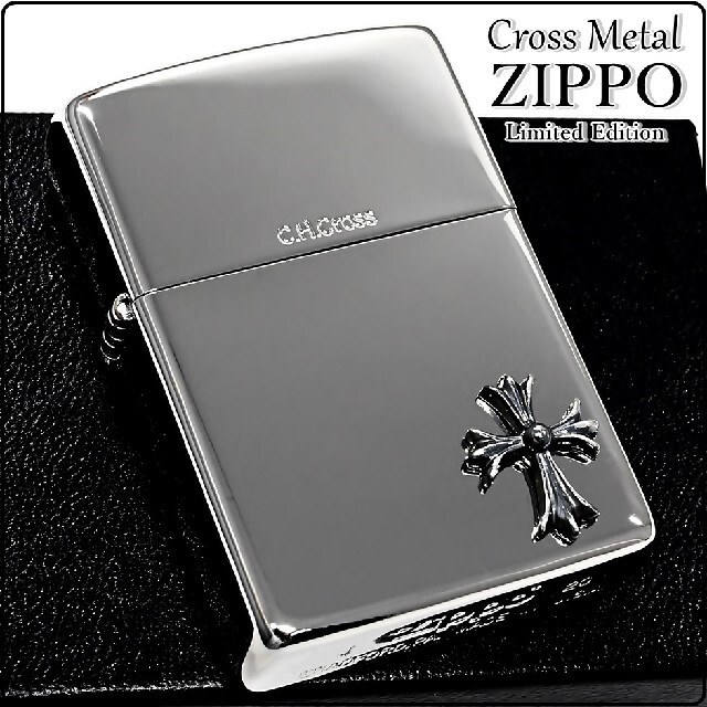 ZIPPO(ジッポー)のZIPPO 限定 ワンポイント クロスメタル シルバー ジッポー ライター メンズのファッション小物(タバコグッズ)の商品写真