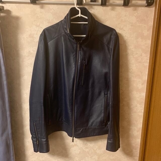 希少XLサイズ! カルバンクライン レザージャケット 紺色 - レザー