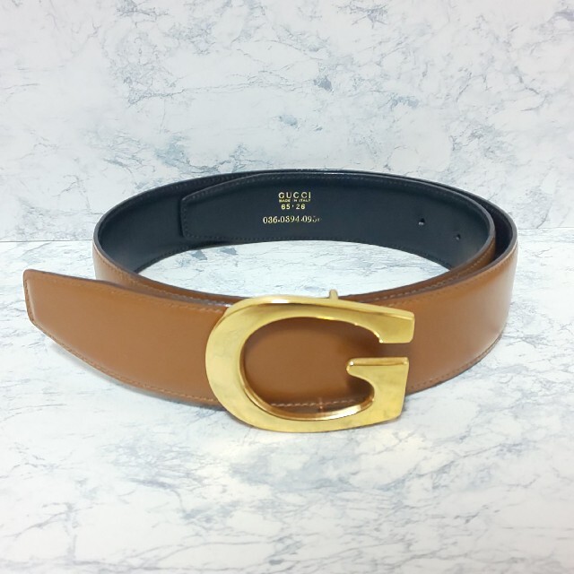 Gucci - 【極美品】GUCCI Gロゴ レディース レザーベルト ゴールド金具