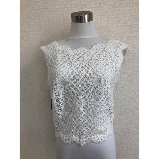 タダシショウジ(TADASHI SHOJI)のタダシショージ新品　レースVバックボタントップス　アイボリー　S(ボレロ)