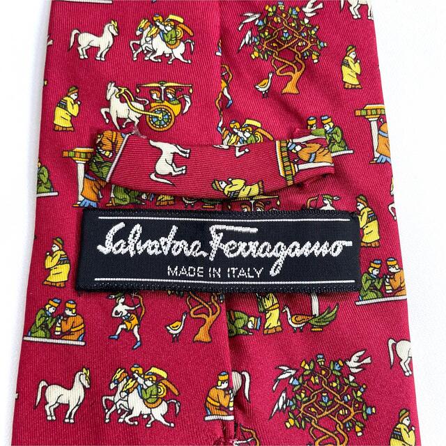 Salvatore Ferragamo(サルヴァトーレフェラガモ)のサルヴァトーレ フェラガモ イタリー製 高級シルク100%人気ブランド オシャレ メンズのファッション小物(ネクタイ)の商品写真