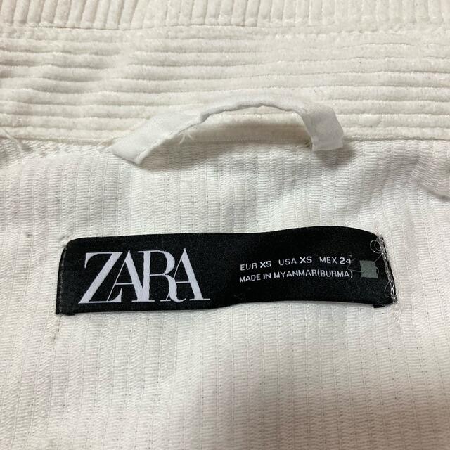 ZARA(ザラ)のザラ ZARA シャツ コーデュロイ オーバーサイズ 長袖 羽織り 白色 XS レディースのトップス(シャツ/ブラウス(長袖/七分))の商品写真