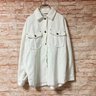 ザラ(ZARA)のザラ ZARA シャツ コーデュロイ オーバーサイズ 長袖 羽織り 白色 XS(シャツ/ブラウス(長袖/七分))