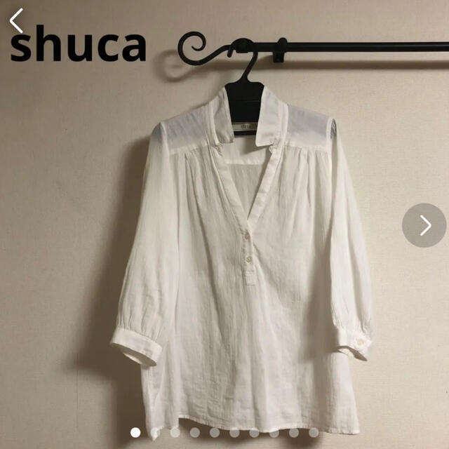 shuca(シュカ)のshuca   七分袖　白ブラウス レディースのトップス(シャツ/ブラウス(長袖/七分))の商品写真