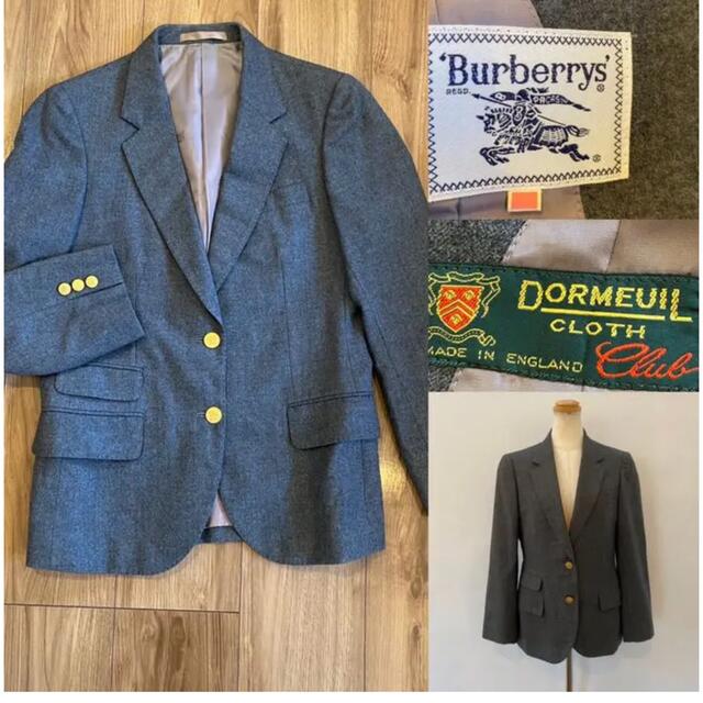 BURBERRY(バーバリー)のBURBERRY バーバリープローサム　テーラードジャケット　グレー　L レディースのジャケット/アウター(テーラードジャケット)の商品写真