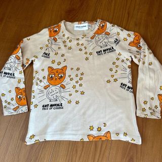 コドモビームス(こどもビームス)のmini rodini ネコ柄ロンT  サイズ104-110(Tシャツ/カットソー)