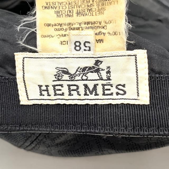 Hermes(エルメス)のHERMES(エルメス) キャップ 58 - 黒 レザー レディースの帽子(キャップ)の商品写真