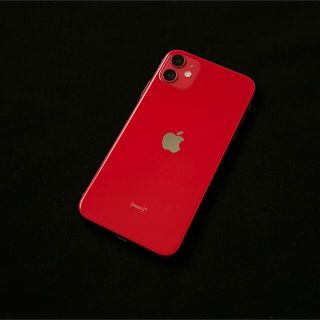 アイフォーン(iPhone)の美品 iPhone 11 64GB レッド SIMフリー(スマートフォン本体)