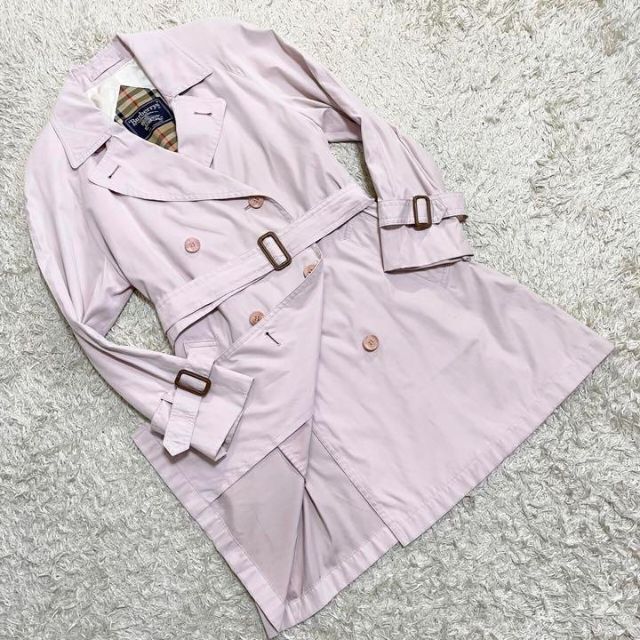 入手困難☆バーバリー ノバチェック ピンク トレンチコート ロング丈 M