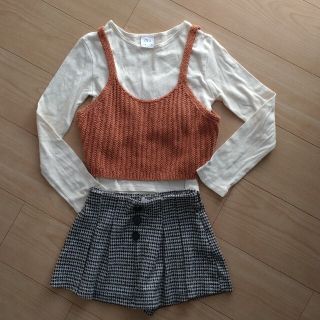 ザラキッズ(ZARA KIDS)の【女の子 120〜130cm】ZARA KIDS ロンＴ&ショートパンツ(Tシャツ/カットソー)