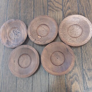 木製の茶托５個セット(テーブル用品)
