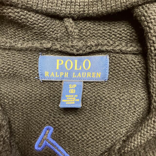 POLO RALPH LAUREN(ポロラルフローレン)の美品　黒　ラルフローレン ニットパーカー キッズ/ベビー/マタニティのキッズ服男の子用(90cm~)(ジャケット/上着)の商品写真