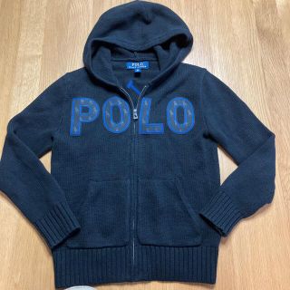 ポロラルフローレン(POLO RALPH LAUREN)の美品　黒　ラルフローレン ニットパーカー(ジャケット/上着)