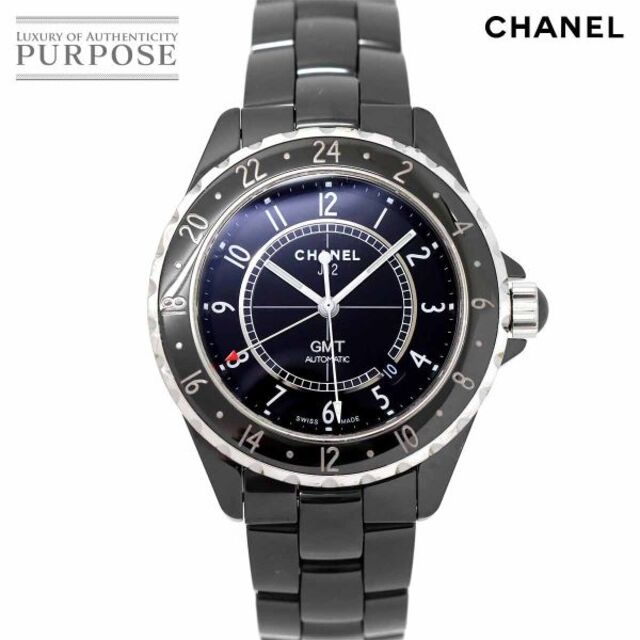 シャネル CHANEL J12 GMT H2012 メンズ 腕時計 デイト ブラック 文字盤 セラミック オートマ 自動巻き 90139430