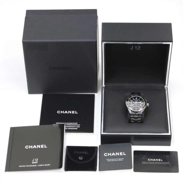 CHANEL(シャネル)のシャネル CHANEL J12 GMT H2012 メンズ 腕時計 デイト ブラック 文字盤 セラミック オートマ 自動巻き 90139430 メンズの時計(腕時計(アナログ))の商品写真