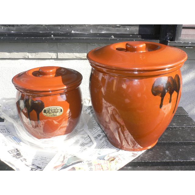 美品】常滑焼 久松窯 甕 切立蓋付 8号 日本製 容器(漬物容器 美品】常滑焼 久松窯 甕 切立蓋付 8号 日本製 容器(漬物容器