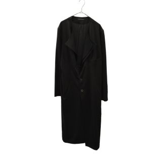 ヨウジヤマモト(Yohji Yamamoto)のYohji Yamamoto POUR HOMME ヨウジヤマモト プールオム 20SS LOOK10ノーカラー タキシード ドレスロングコート ブラック HN-D03-500(フライトジャケット)