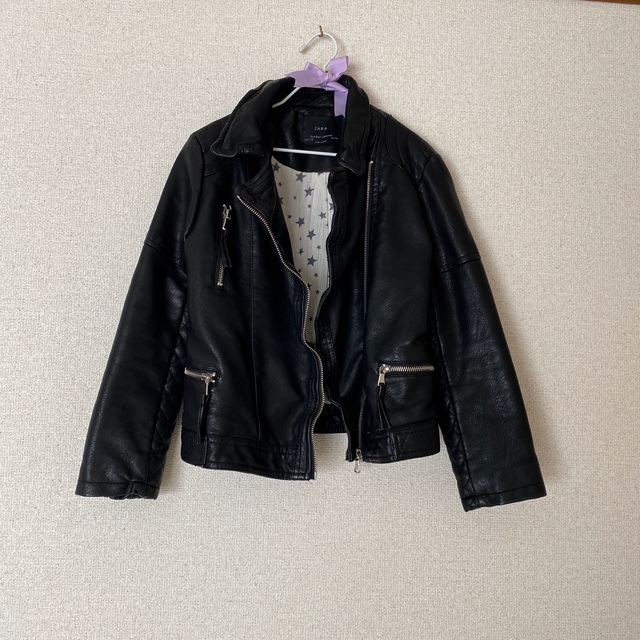 ZARA KIDS(ザラキッズ)のZARAキッズ　ZARA レザージャケット　ライダースジャケット　アウター キッズ/ベビー/マタニティのキッズ服女の子用(90cm~)(ジャケット/上着)の商品写真