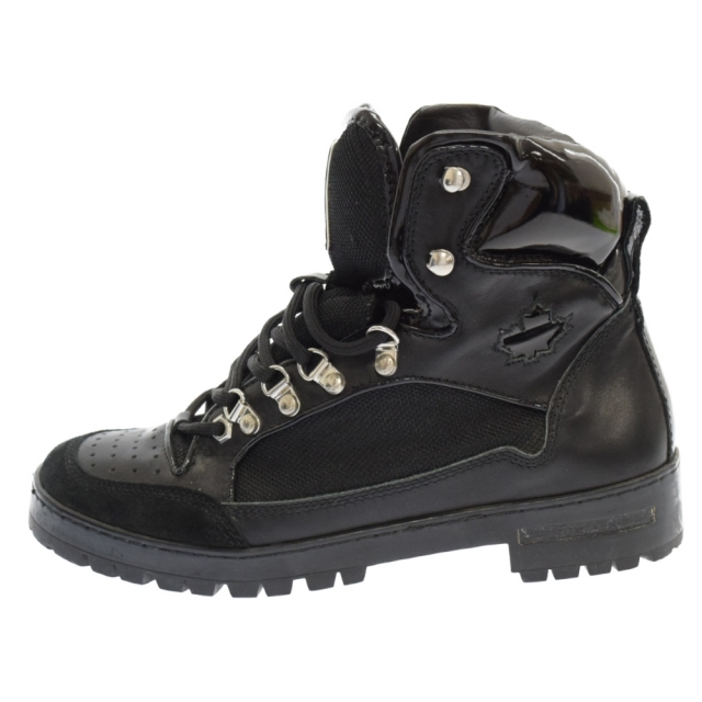 DSQUARED2(ディースクエアード)のDSQUARED2 ディースクエアード ENAMEL LEATHER TREKKING BOOTW09 BO420596 V081 エナメルレザートレッキングブーツ レーズアップアンクルマウンテンブーツ メンズの靴/シューズ(ブーツ)の商品写真