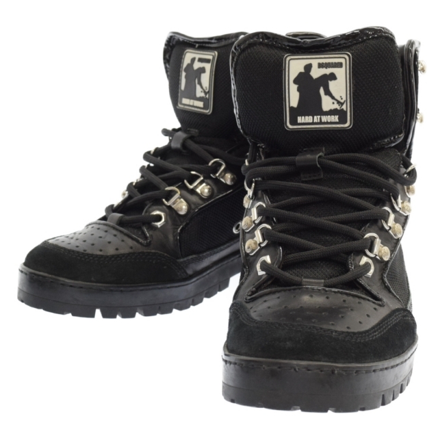 DSQUARED2(ディースクエアード)のDSQUARED2 ディースクエアード ENAMEL LEATHER TREKKING BOOTW09 BO420596 V081 エナメルレザートレッキングブーツ レーズアップアンクルマウンテンブーツ メンズの靴/シューズ(ブーツ)の商品写真