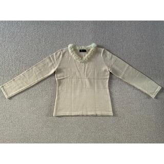 ラビットファー付ビーズ刺繍セーター(ニット/セーター)