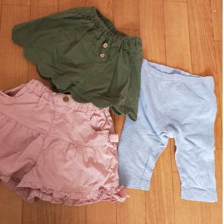 ユニクロ(UNIQLO)の90.95.100cmキュロット、レギンス3点セット(パンツ/スパッツ)