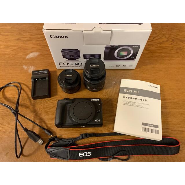 Canon EOS M3 Wレンズキット2 BK 美品　付属品完備