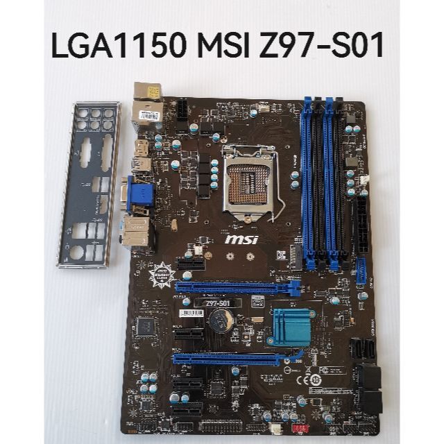 LGA1150 マザーボード MSI Z97-S01本体のみ(バックパネルあり)