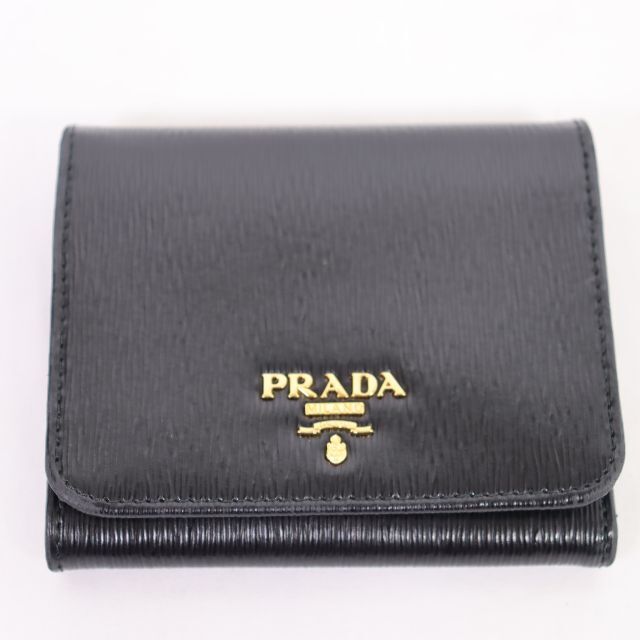 PRADA　プラダ　VITELLO MOVE　3つ折り財布　レザー　USED