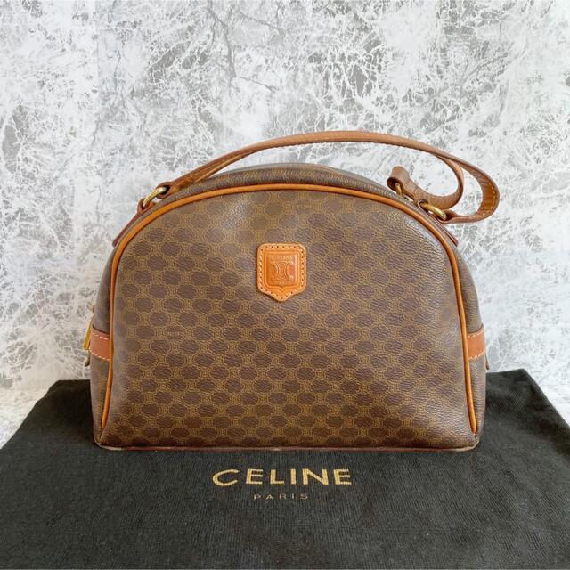 極美品 CELINE セリーヌ マカダム トリオンフ レザー ハンドバッグ