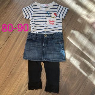 ベビーギャップ(babyGAP)の【匿名配送】80セット キティ  GAP Tシャツ　ジーンズ　スカート(Ｔシャツ)