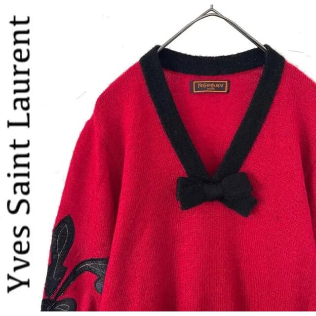 Yves Saint Laurent イブサンローラン　リボン　セーター　ニット